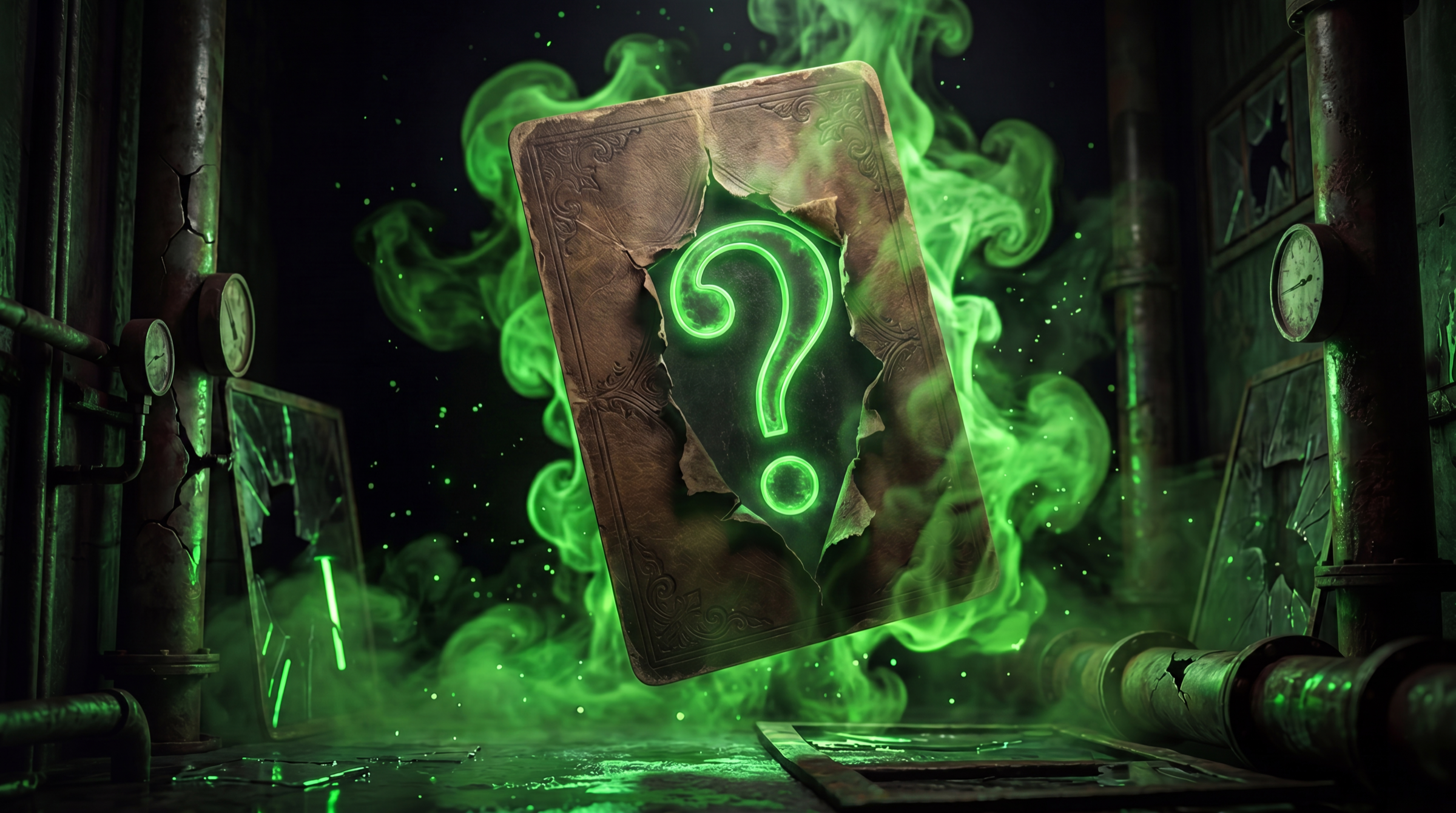 Poison escape room con carta y humo verde